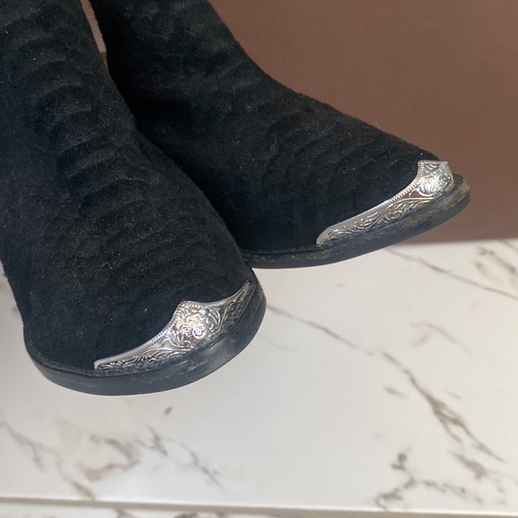 Jeffrey Campbell Black Snake Print Silver Buckle Ankle Boho Booties 7.5 - Picture 5 of 8